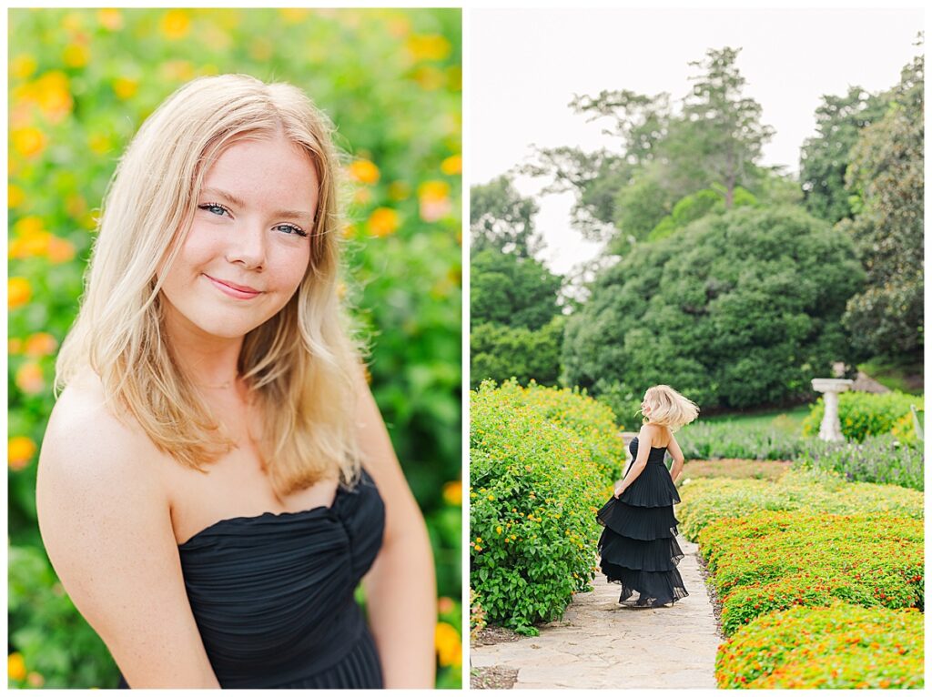 senior pictures at Maymont in the Italian Garden