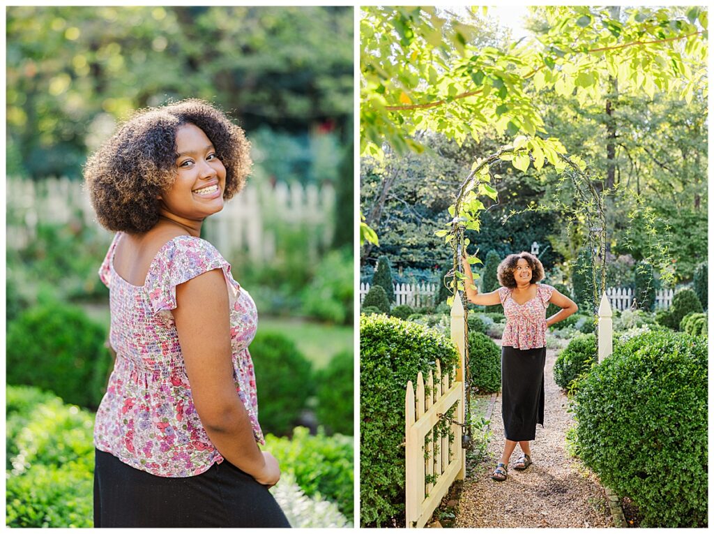 late summer senior session at Historic Tuckahoe