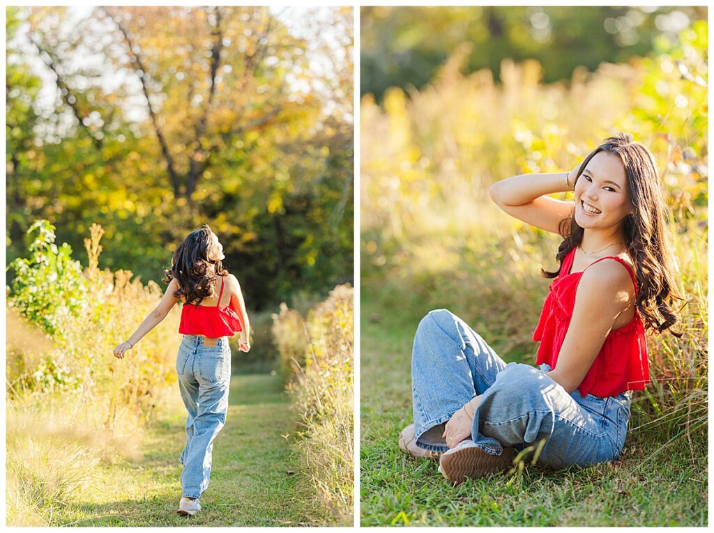 fall senior photos at Agecroft Hall | Richmond senior photographer