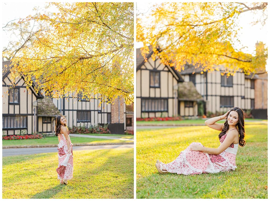 fall senior photos at Agecroft Hall | Richmond senior photographer