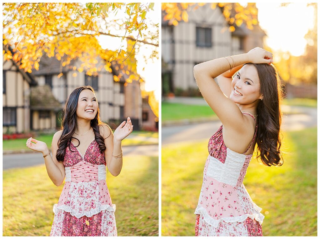 fall senior photos at Agecroft Hall | Richmond senior photographer