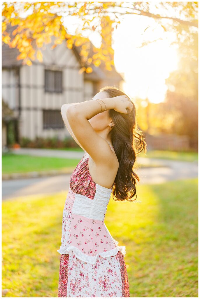 fall senior photos at Agecroft Hall | Richmond senior photographer