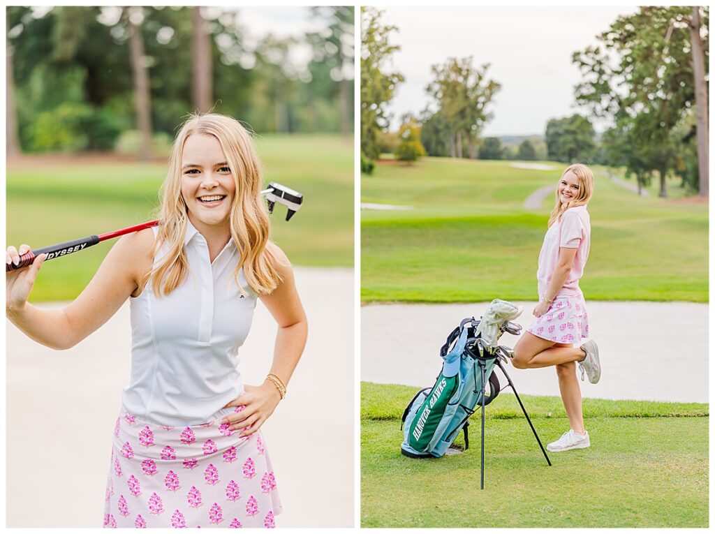 Golf senior pictures with Hanover High School golf team member