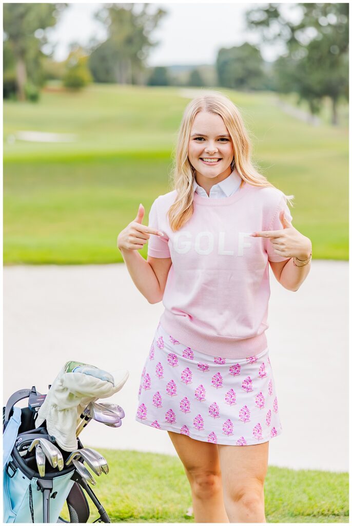 Golf senior pictures with Hanover High School golf team member