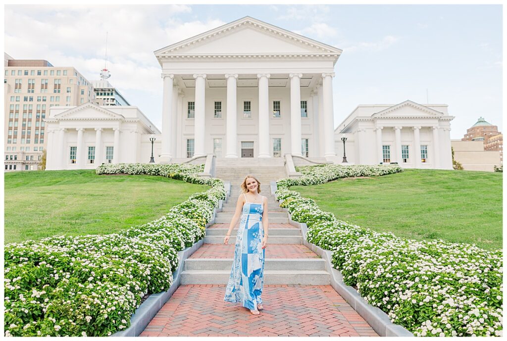 Hanover High School senior session at the Virginia state capitol building in Richmond