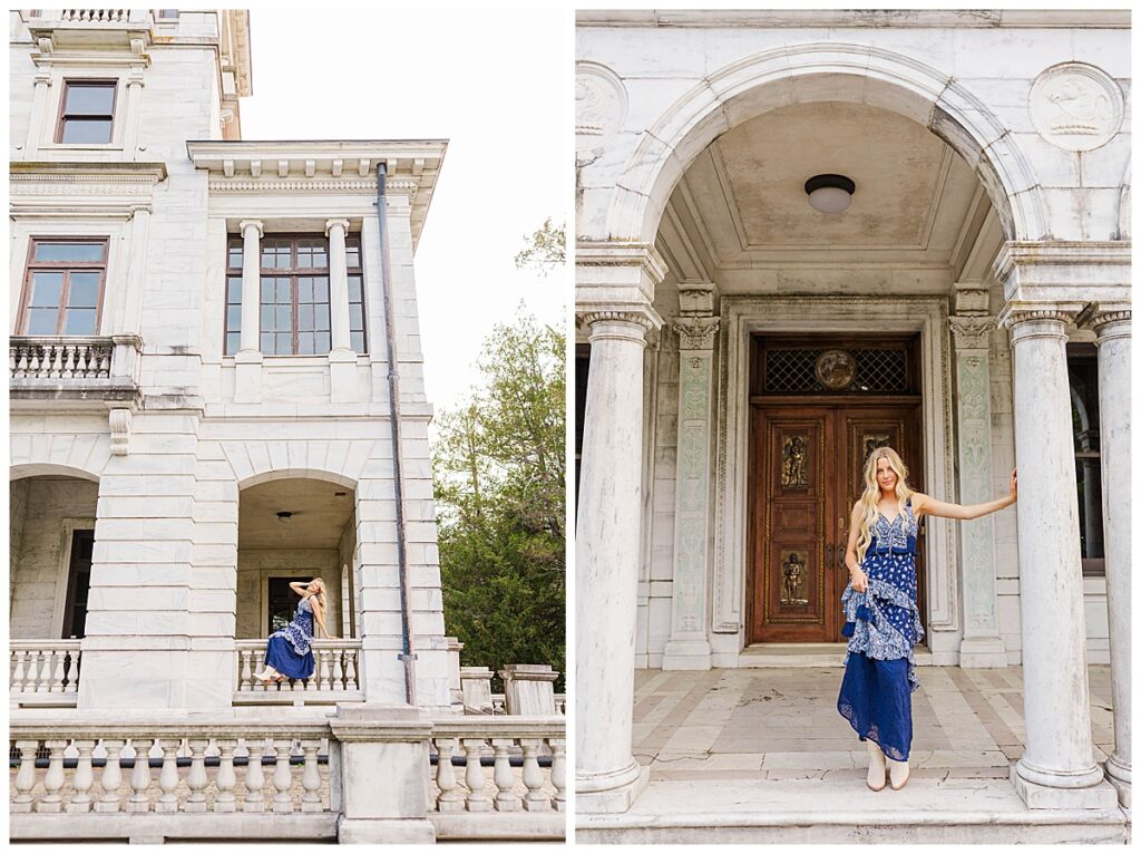 senior session at the historic Swannanoa 