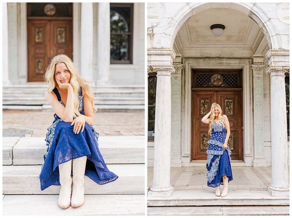senior session at the historic Swannanoa 