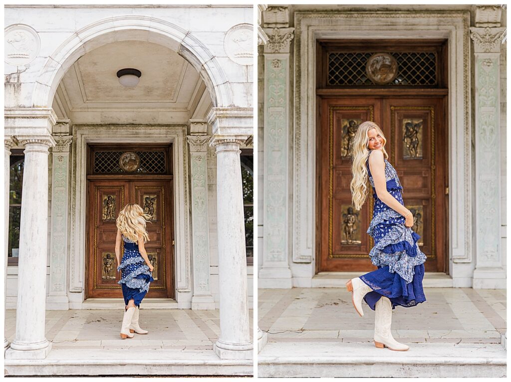 senior session at the historic Swannanoa 