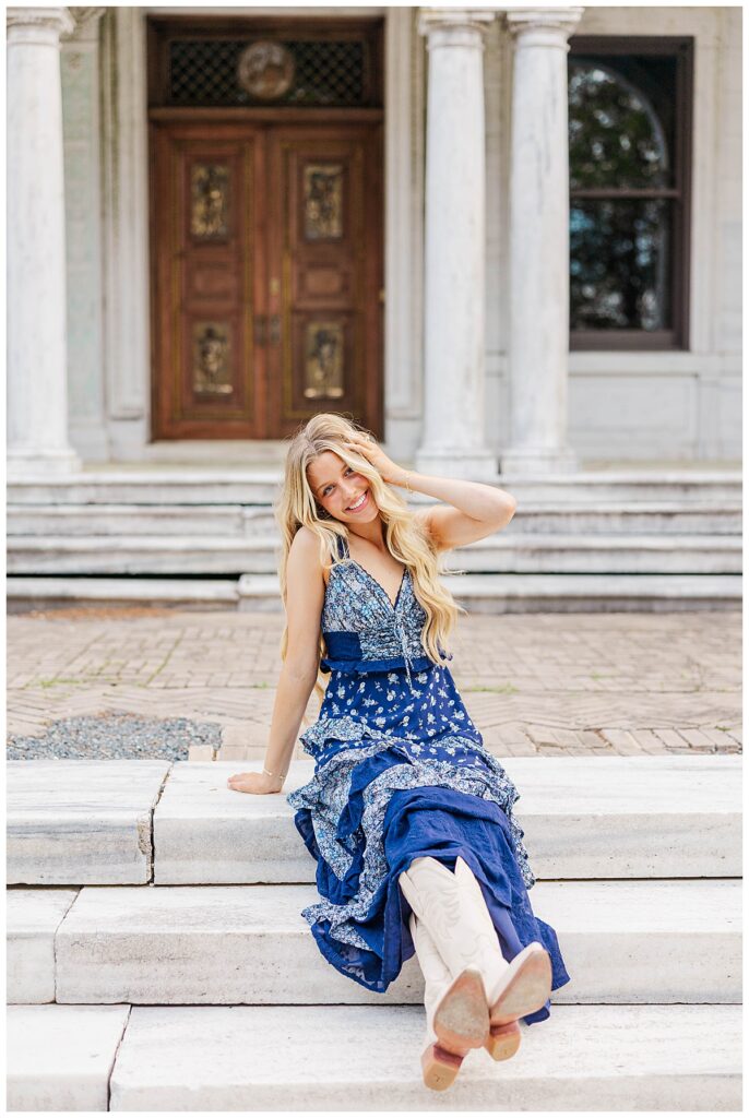 senior session at the historic Swannanoa 