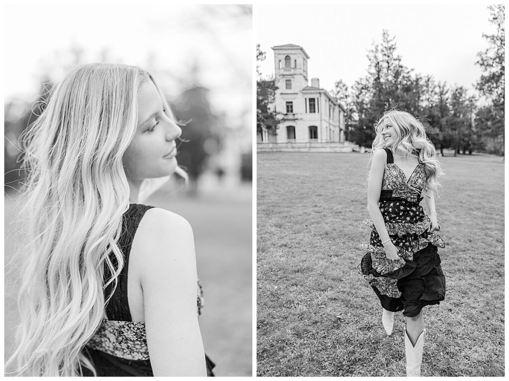 senior session at the historic Swannanoa 