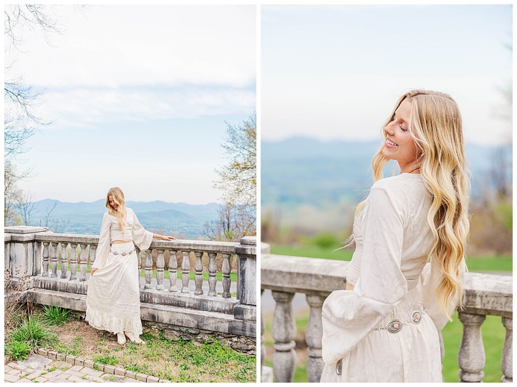 boho inspired senior pictures in the Blue Ridge mountains