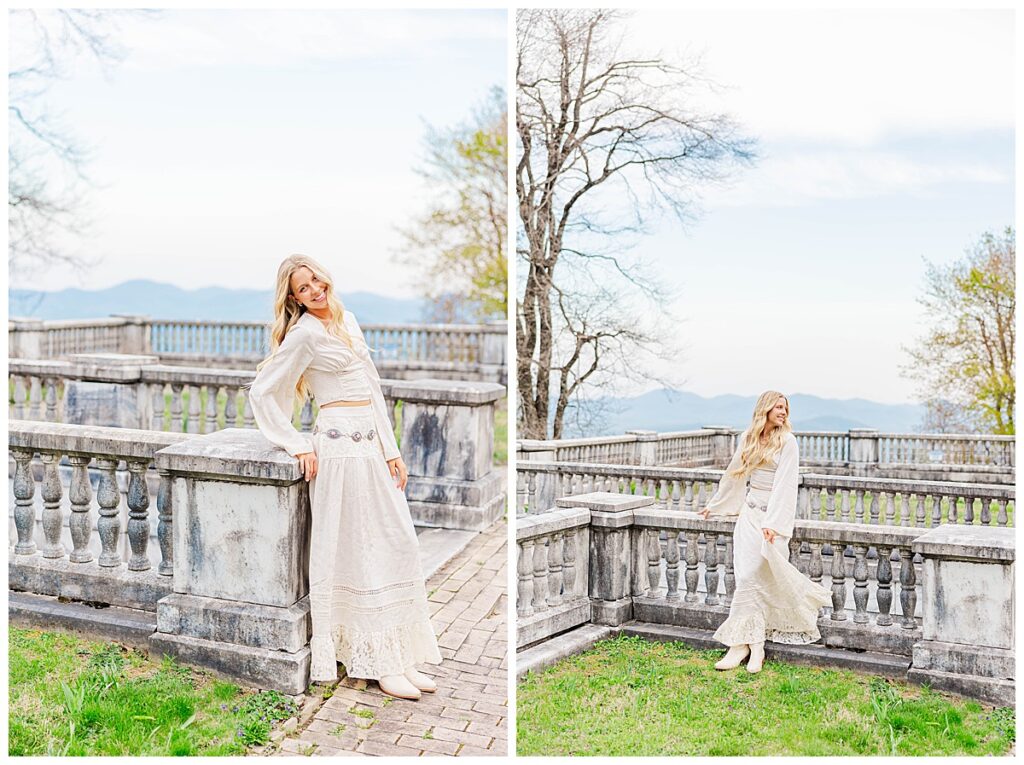 boho inspired senior pictures in the Blue Ridge mountains