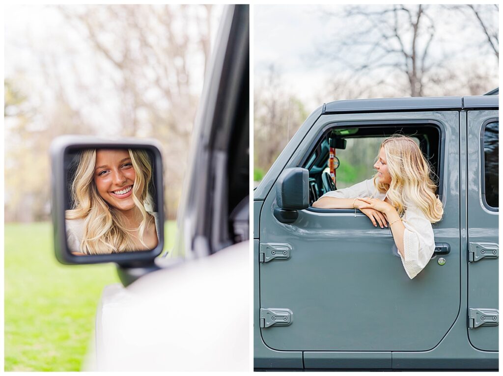 Jeep girl senior photos | senior session at Swannanoa