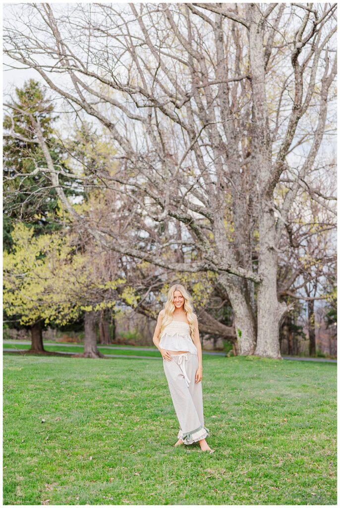 Free People senior photos with Asia in Blue Ridge Mountains