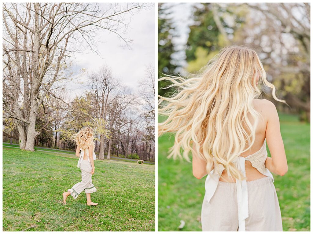 Free People senior photos with Asia in Blue Ridge Mountains