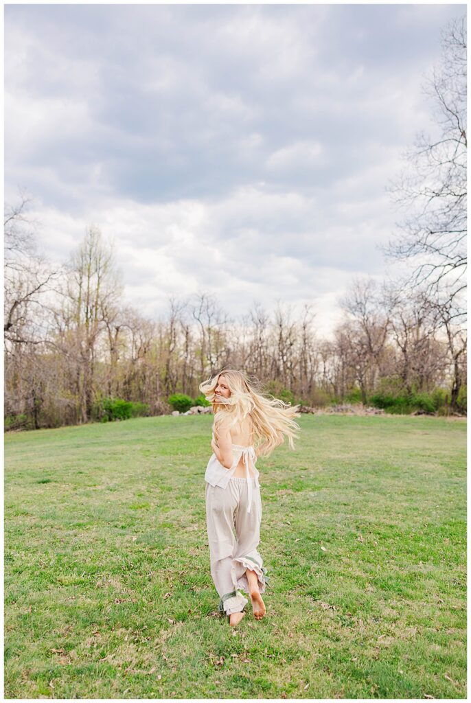 Free People senior photos with Asia in Blue Ridge Mountains