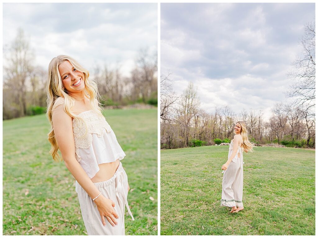 Free People senior photos with Asia in Blue Ridge Mountains