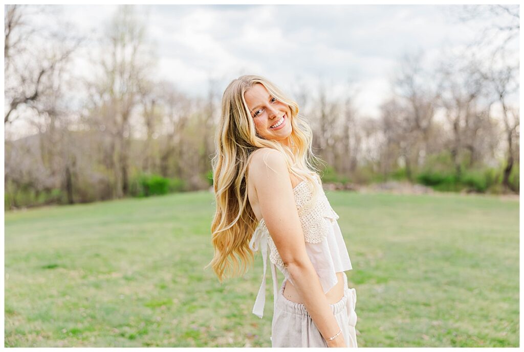 Free People senior photos with Asia in Blue Ridge Mountains