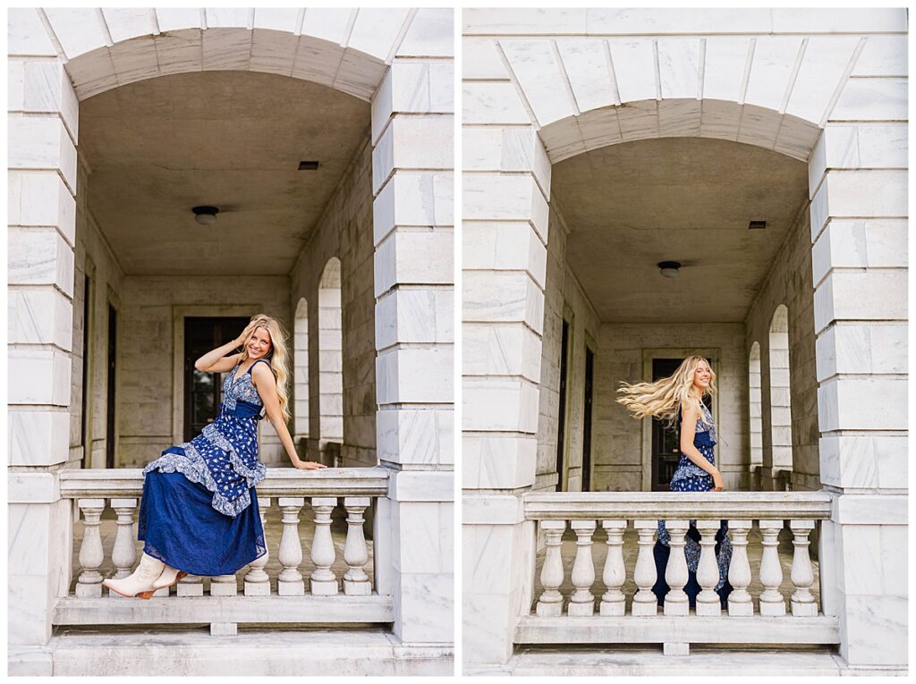 senior session at the historic Swannanoa 