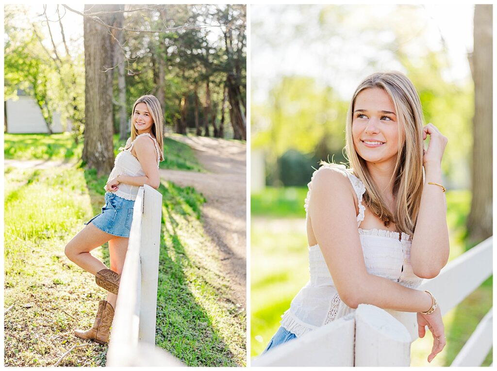 spring senior session at Historic Tuckahoe with Ella