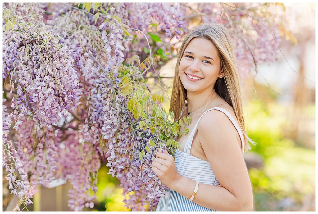 St. Catherine's senior session with wisteria