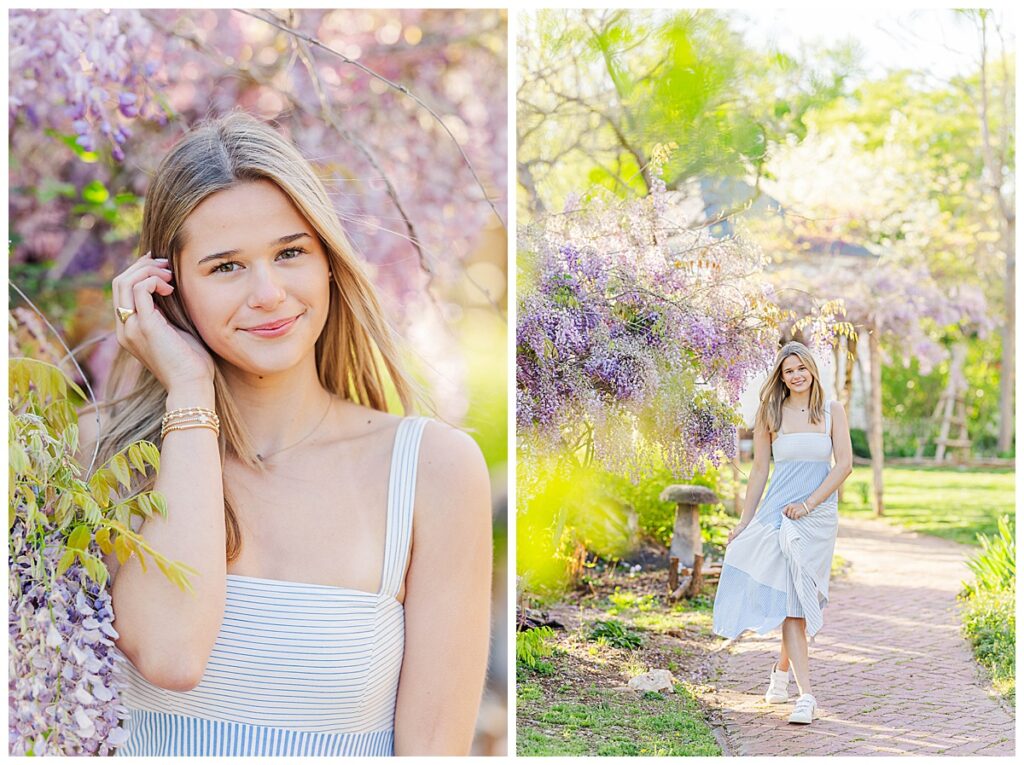 St. Catherine's senior session with wisteria