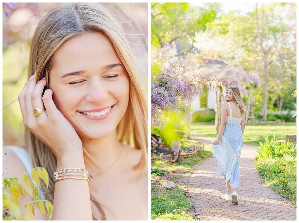 St. Catherine's senior session with wisteria