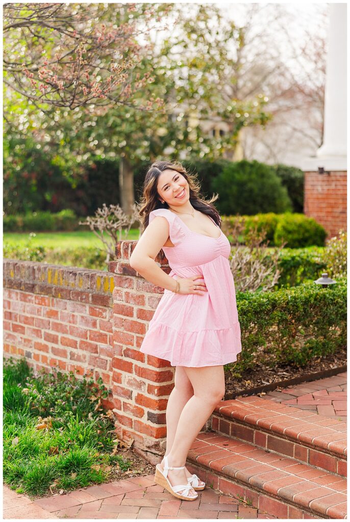 Colonial Forge High School senior session in historic, downtown Fredericksburg neighborhood
