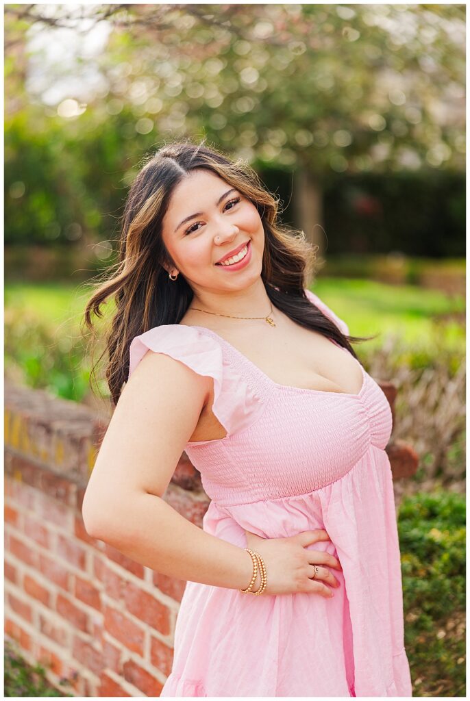 Colonial Forge High School senior session in historic, downtown Fredericksburg neighborhood