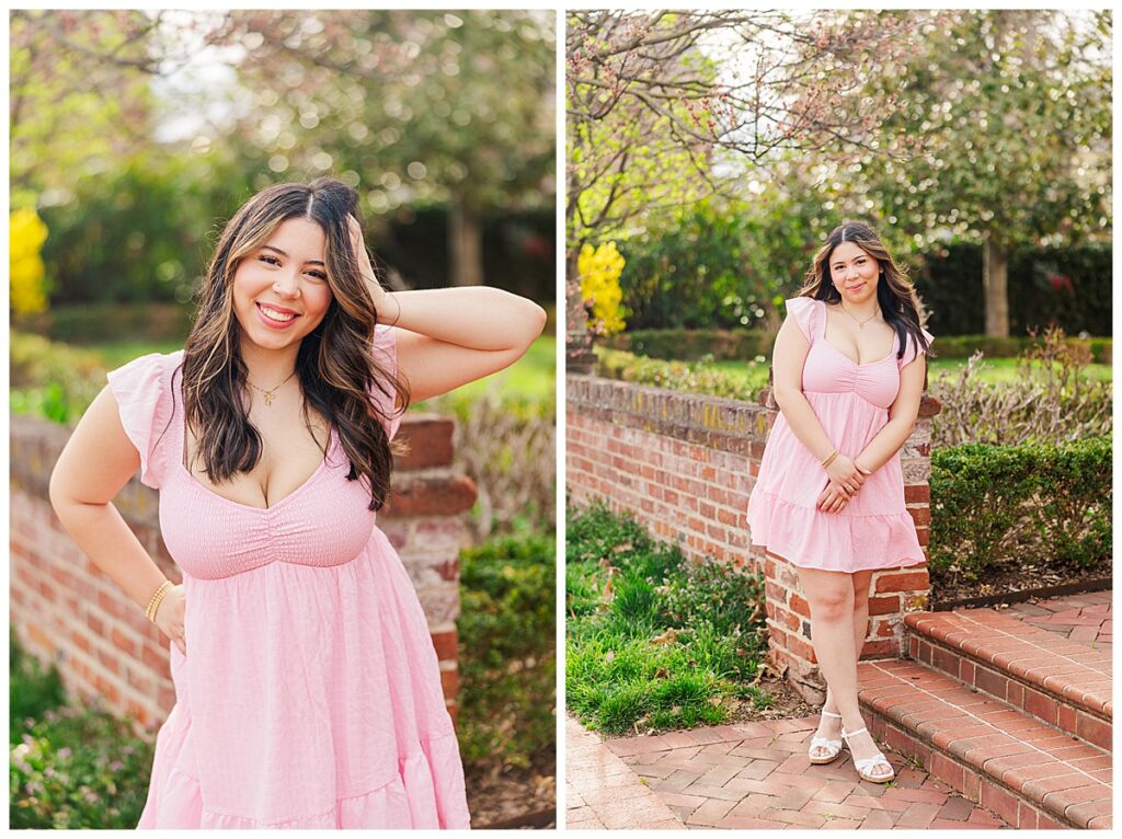 Colonial Forge High School senior session in historic, downtown Fredericksburg neighborhood