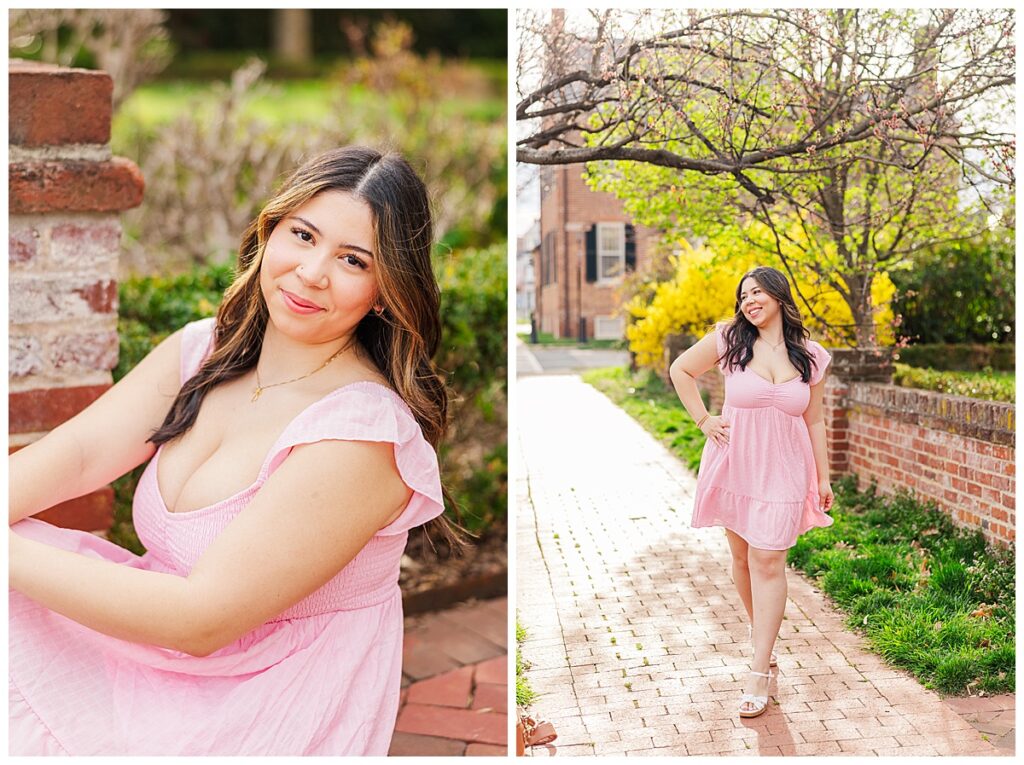 Colonial Forge High School senior session in historic, downtown Fredericksburg neighborhood