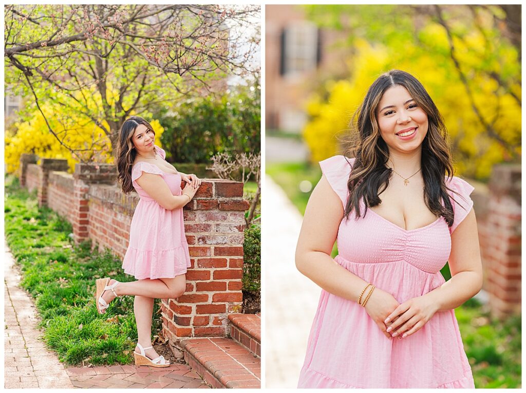 Colonial Forge High School senior session in historic, downtown Fredericksburg neighborhood