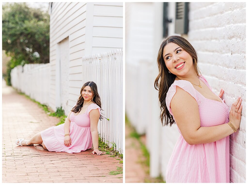 spring senior session in historic Fredericksburg, Virginia