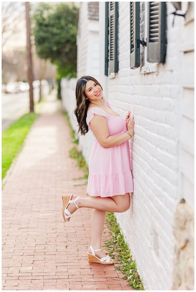 spring senior session in historic Fredericksburg, Virginia