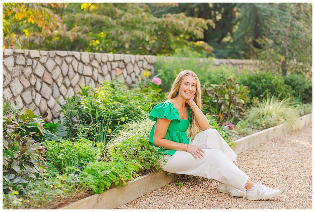 bright and colorful senior session at Maymont with Mechanicsville High School senior