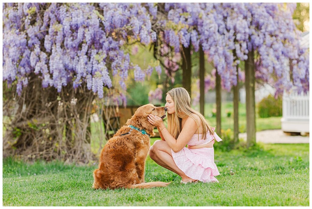 wisteria spring senior session at the Preserve at Dundee 