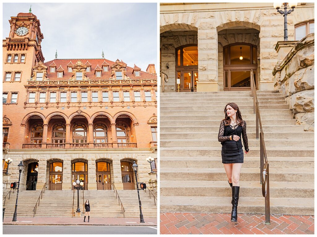 urban senior pictures at Main Street Station in downtown Richmond