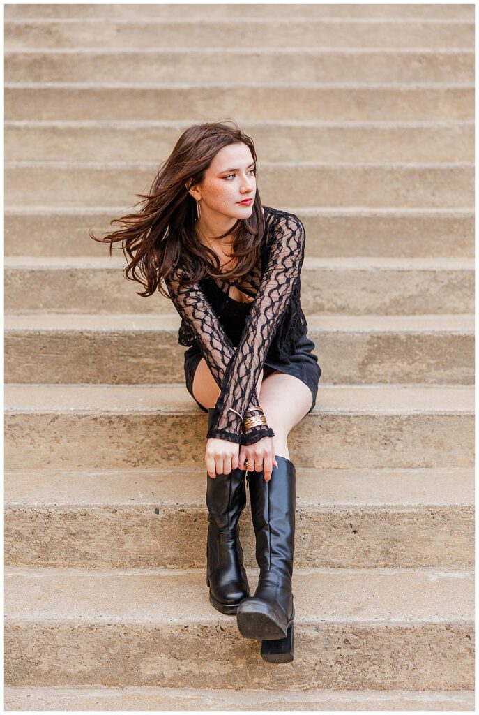 urban senior pictures at Main Street Station in downtown Richmond