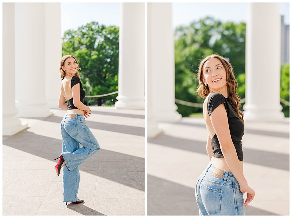 senior pictures at the Richmond capitol building
