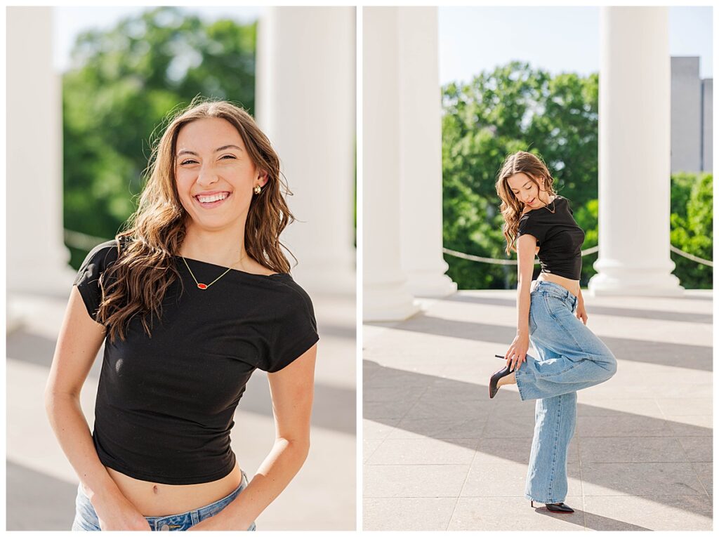 senior pictures at the Richmond capitol building