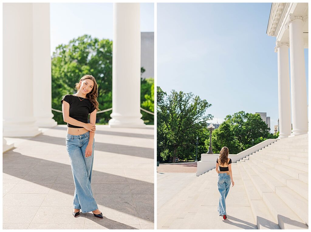 senior pictures at the Richmond capitol building