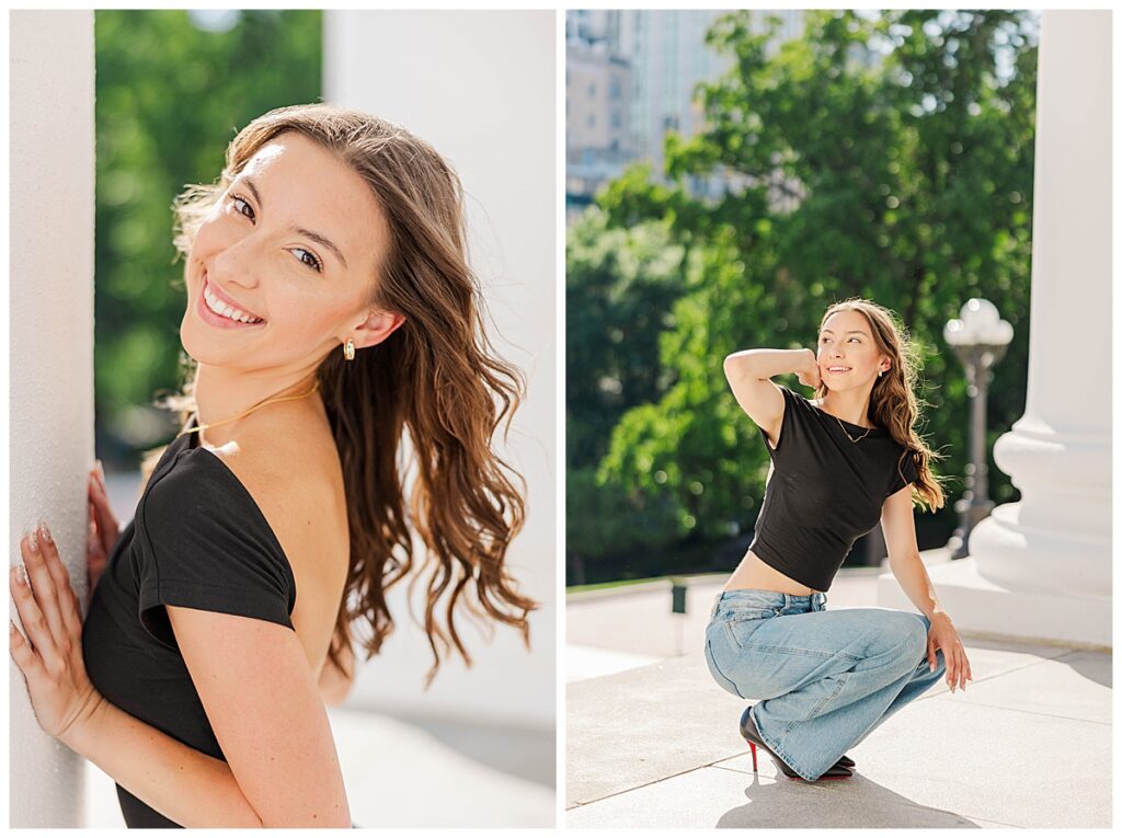senior pictures at the Richmond capitol building