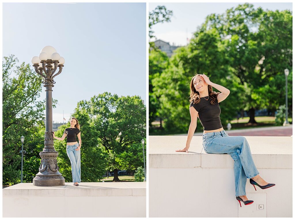 senior pictures at the Richmond capitol building
