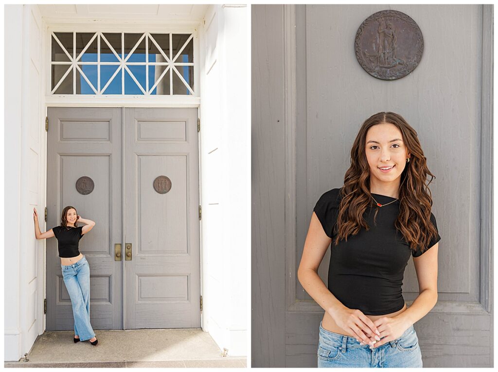 senior pictures at the Richmond capitol building