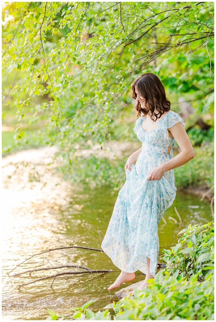 senior session at the James River in Richmond, VA