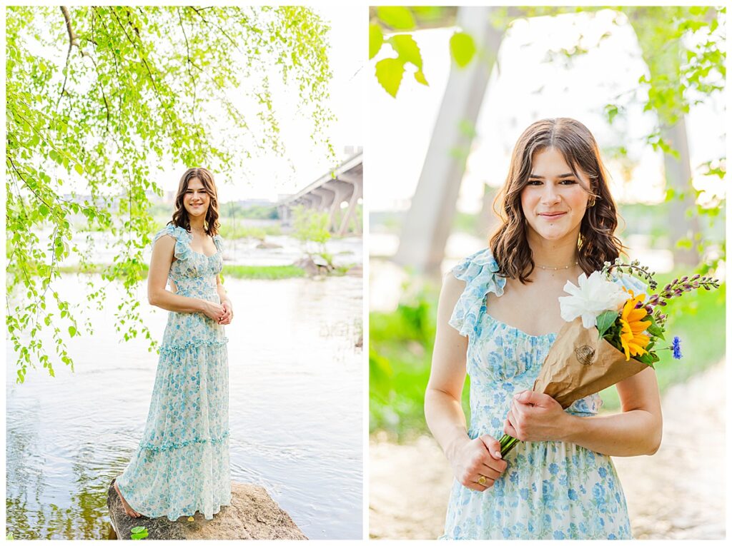senior session at the James River in Richmond, VA