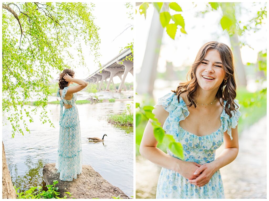 senior session at the James River in Richmond, VA