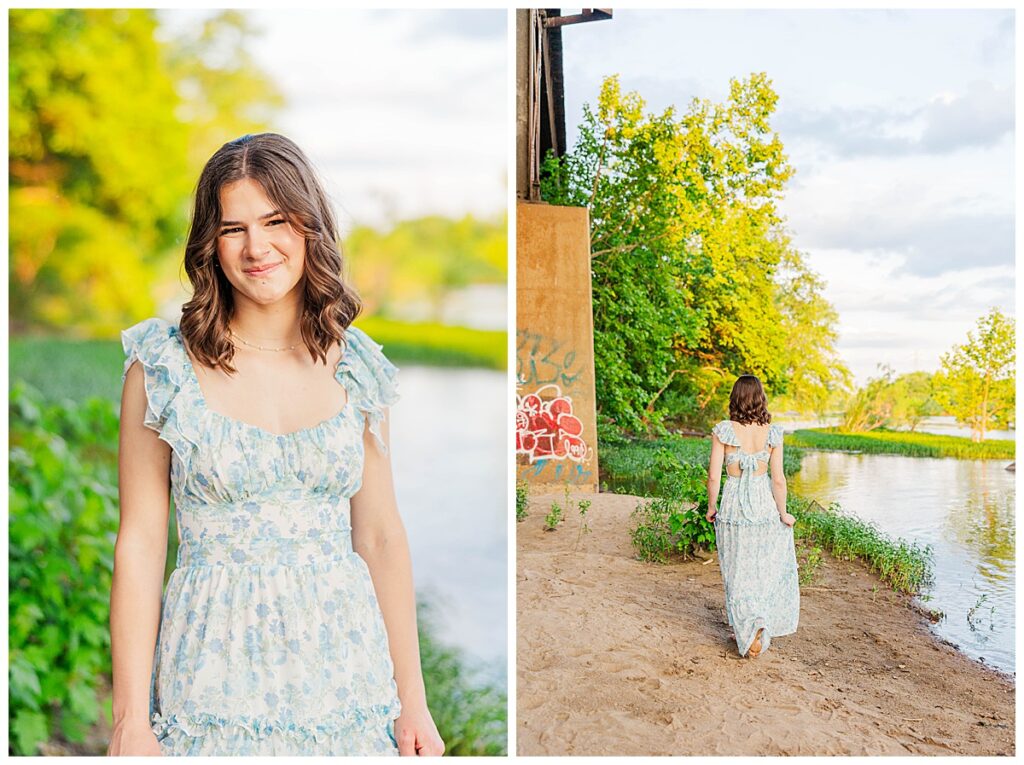 senior session at the James River in Richmond, VA