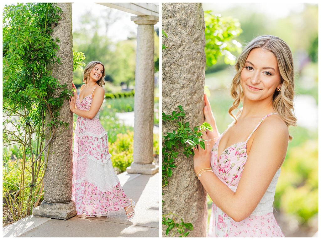 spring senior session at Maymont Park | Pink Alter'd State dress | Richmond senior photographer