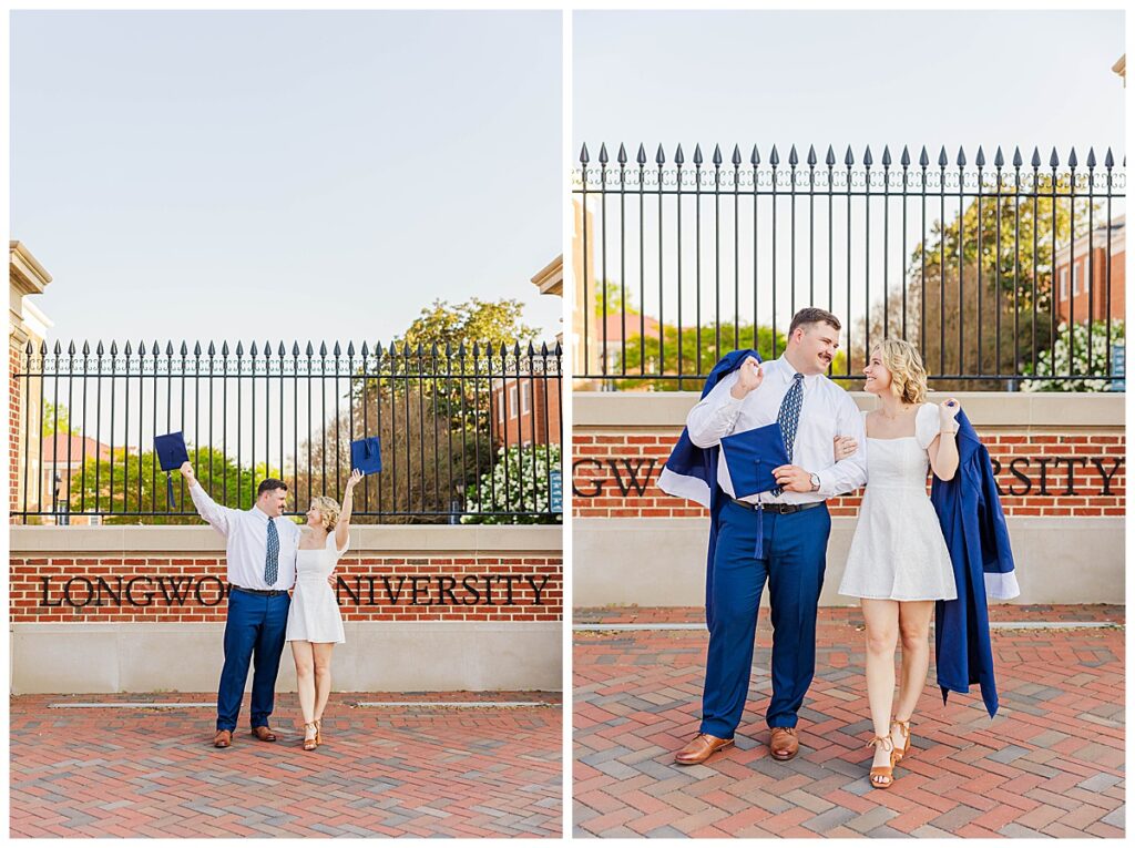 graduation photos with a fire truck | Longwood University